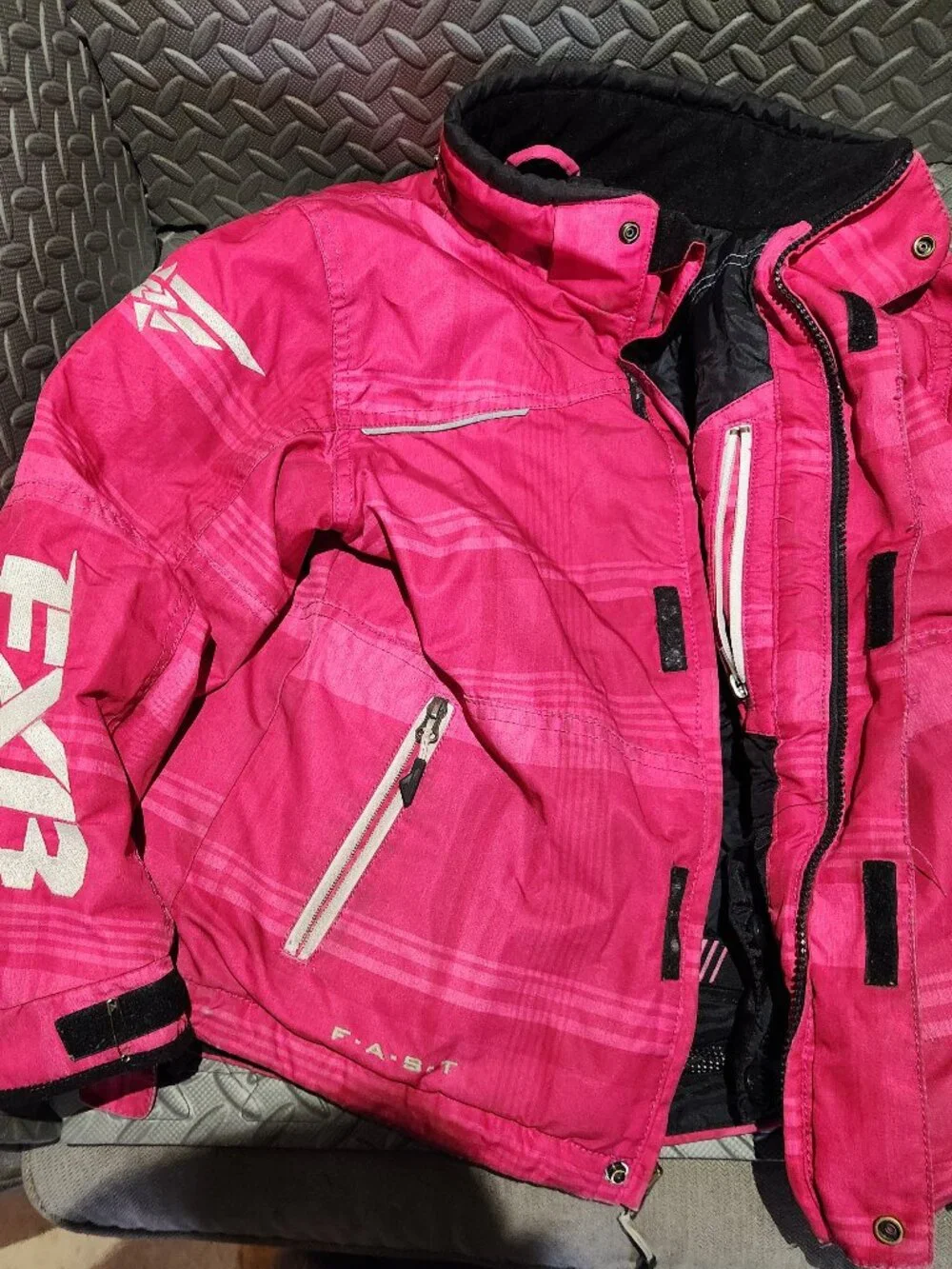 Girls size 10 FXR jacket, Pink